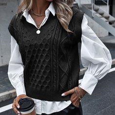 Однотонный трикотажный жилет Shein