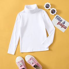Однотонная футболка для девочек Shein
