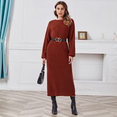 Трикотажное платье без пояса Shein