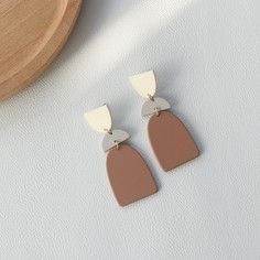 Контрастные геометрические серьги-подвески Shein