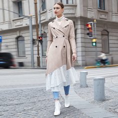 Двубортное пальто Shein