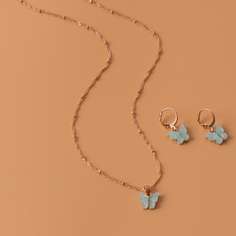 Ожерелье и серьги с бабочкой Shein