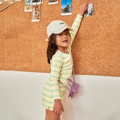 Платье с волнистым краем в полоску для девочек Shein