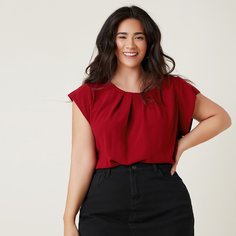 Однотонный топ размера плюс Shein
