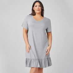 Платье размера плюс с оборками Shein