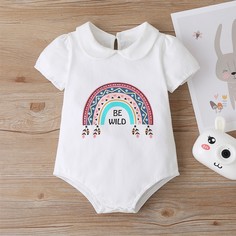 Боди с текстовым принтом для девочек Shein