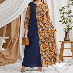 Цветочный Повседневный Платья размер плюс Shein