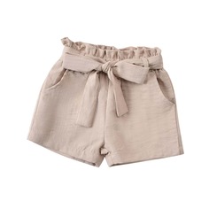 Пояс Одноцветный Повседневный Шорты для девочек Shein