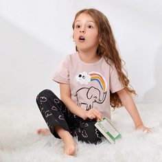 Мультяшный принт милый Домашняя одежда для девочек Shein