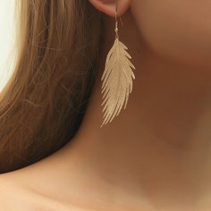 Серьги-подвески с пером Shein