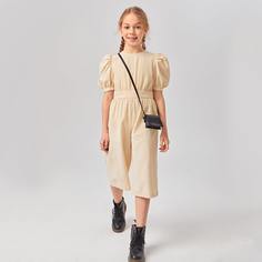 Комбинезон капри с пышным рукавом без сумки для девочек Shein