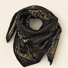 Шелковый шарф с жаккардовым узором Shein