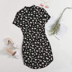 Облегающее платье размера плюс с цветочным принтом Shein