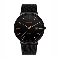Мужские круглые стрелочные кварцевые часы с датой Shein