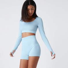 Одноцветный Спортивный комплектный костюм Shein