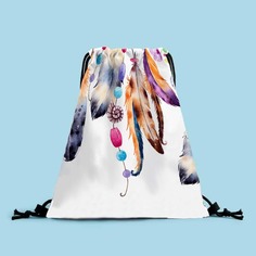 Рюкзак на кулиске с принтом пера Shein
