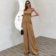 с разрезом В горошек Элегантный Комбинезоны Shein