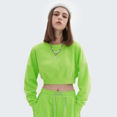 Неоновый зеленый короткий пуловер Shein