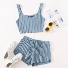 Трикотажная майка и шорты Shein