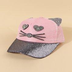 Бейсболка со стразами для девочек Shein