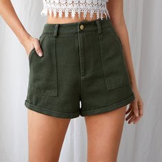 Прямые шорты с высокой талией Shein