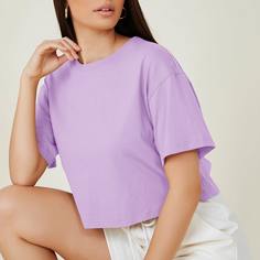 Однотонная короткая футболка Shein