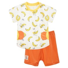 Топ с принтом бананов и шорты для мальчиков Shein