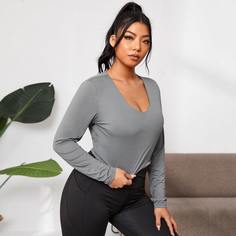 Короткая спортивная футболка размера плюс Shein