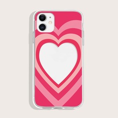 Прозрачный чехол для телефона с узором сердечка Shein