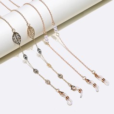 2шт цепочка для очков с искусственными жемчугами и листвой Shein