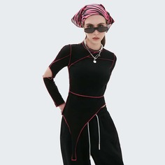 Асимметрическая футболка с разрезом Shein