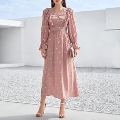 на молнии Растения Элегантный Платье Shein