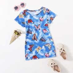 Животный Повседневный Платья для девочек Shein