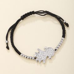 Плетеный браслет со стразами Shein