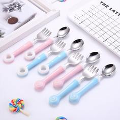 2шт Ложка и вилка случайного цвета Shein