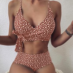 Купальник бикини с цветочным принтом Shein
