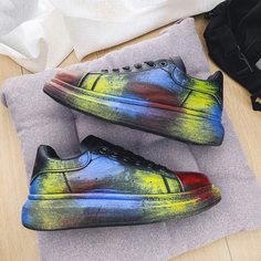 Мужская случайная обувь с принтом граффити Shein