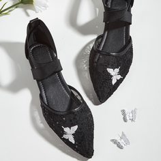 с вышивкой Животный Модный Балетки Shein