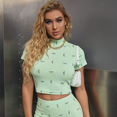 трикотажный Лозунг Повседневный Футболки Shein