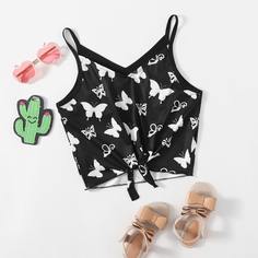 Майка с принтом бабочки для девочек Shein