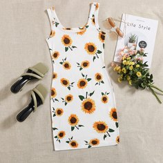 Цветочный принт Повседневный Платье Shein