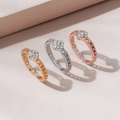 3шт кольцо со стразами Shein