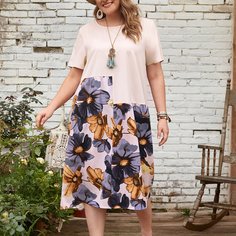 Платье размера плюс с цветочным принтом Shein