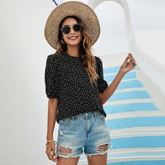 Принт Бохо Блузы Shein