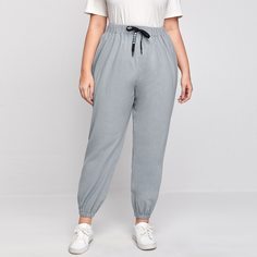 Однотонные спортивные брюки размера плюс Shein