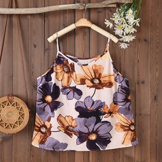 Со цветочками Бохо Размера плюс жилет Shein