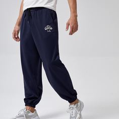 Мужские джоггеры на кулиске с тропическим принтом Shein