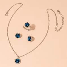 Ожерелье и кольцо и 1 пара серьги-гвоздики Shein