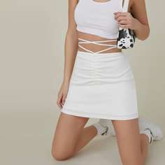 со сборками Одноцветный Сексуальный Юбки Shein