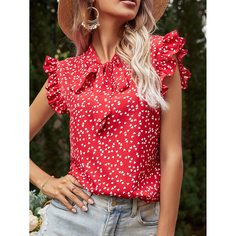 С батом перед Сердечко Бохо Блузы Shein